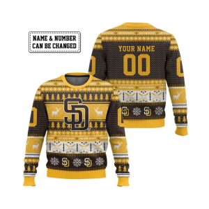 2025 Personalized Padres Ugly Christmas Sweater