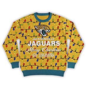 2025 Merry Christmas Go Jaguars Football Ugly Sweater 1 Merry Christmas Go Jaguars Football Ugly Sweater