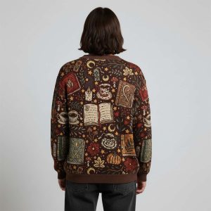 Cozy Autumn Reading Unisex Ugly Cardigan Sweaters1
