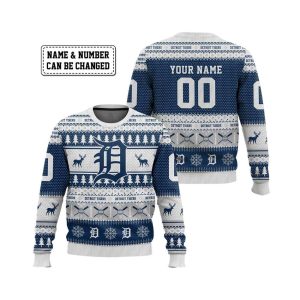 2025 Personalized Tigers Ugly Christmas Sweater