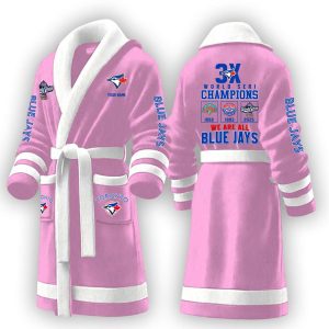 2025 Blue Jays 3x World Series Champions Fleece Bathrobe 2 2025 Blue Jays 3x World Series Champions Fleece Bathrobe2