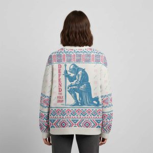 Defend The Public Library Unisex Ugly Cardigan Sweaters1