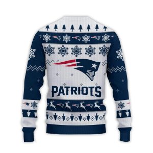 2025 Patriots Football Reindeer Christmas Ugly Sweater2