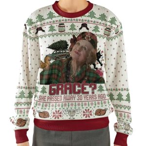 She Passed Away 30 Years Ago Ugly Christmas Sweater1