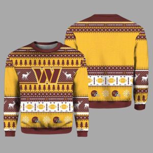Personalized Commanders Football 2025 Ugly Christmas Sweater 2