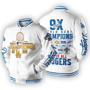 Dodgers 9X World Series Champions Baseball Jacket 2 Dodgers 9X World Series Champions Baseball Jacket2