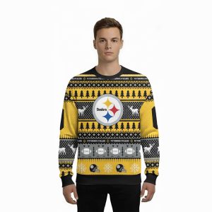 Personalized Steelers Football 2025 Ugly Christmas Sweater1