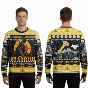 I Am Vengeance I Am The Night I Am A Steeler Ugly Christmas Sweater