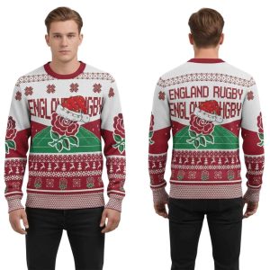 2025 England Rugby Christmas Ugly Sweater