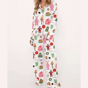 Christmas Story Silky Satin Pajama Set2