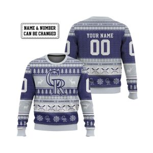 2025 Personalized Rockies Ugly Christmas Sweater