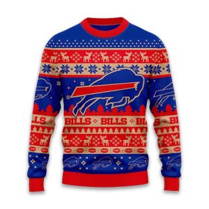 2025 Bills Holiday Touchdown Ugly Christmas Sweater
