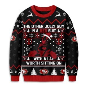 49ers Deadpool The Other Jolly Guy In A Red Suit Christmas Ugly Sweater