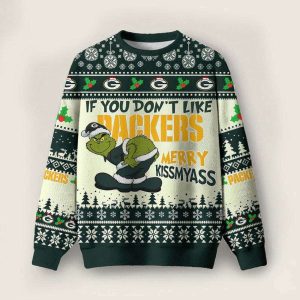 Packers Grnch Merry Kissmyass Ugly Sweater