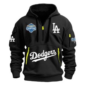 Dodgers Back To Back World Series 2025 Champions Hoodie Half Zipper3