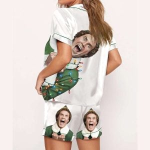 Retro Christmas Movie Character Elf Funny Pajama Set1