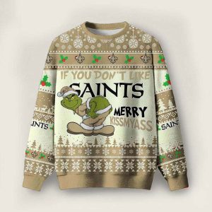 Saints Grnch Merry Kissmyass Ugly Sweater