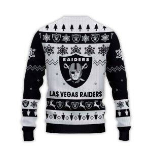 2025 Raiders Football Reindeer Christmas Ugly Sweater2