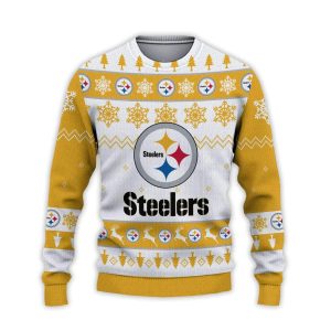 2025 Steelers Football Reindeer Christmas Ugly Sweater1