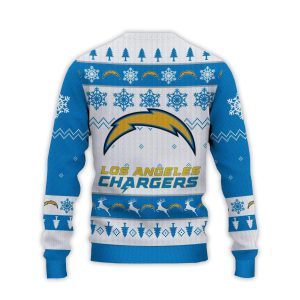 2025 Chargers Football Reindeer Christmas Ugly Sweater2