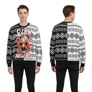 Sleigh Them All Terrifier Ugly Christmas Ugly Sweater