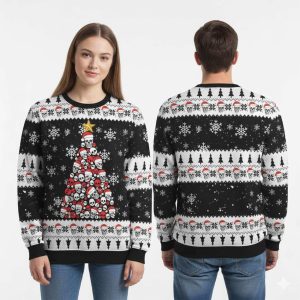 2025 Skull Pine Tree Ugly Christmas Sweater 1 2025 Skull Pine Tree Ugly Christmas Sweater 2
