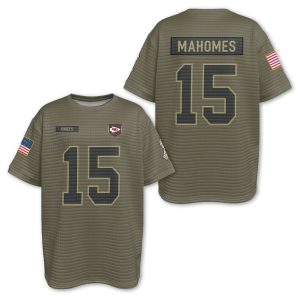 Chiefs Patrick Mahomes 15 Waffle T-shirt 2 Chiefs Patrick Mahomes 15 Waffle T shirt2