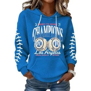 Dodgers Back To Back World Series Champions 2025 Waffle Hoodie