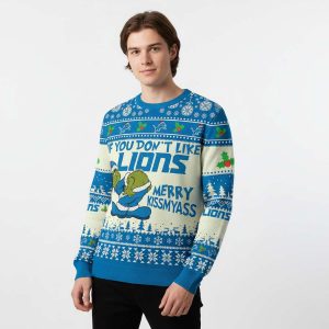 Lions Grnch Merry Kissmyass Ugly Sweater1