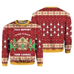 Tech Support Delete Your Cookies Funny Xmas Sweater