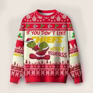 Chiefs Grnch Merry Kissmyass Ugly Sweater