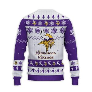 2025 Vikings Football Reindeer Christmas Ugly Sweater2