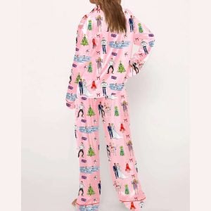 Love Actually Christmas Silky Satin Pajama Set5