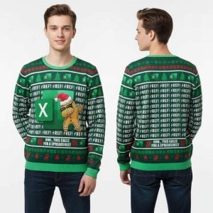 Gingerbread Ohh This Calls For A Spreadsheet Christmas Ugly Sweater