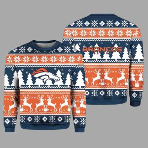 Broncos Reindeer Football Christmas Ugly Sweater 2