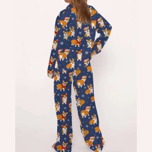 Corgi Christmas Silky Satin Pajama Set 2 Corgi Christmas Silky Satin Pajama Set2