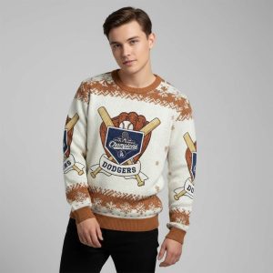 Dodgers LA 2025 World Series Champions Christmas Ugly Sweater