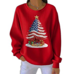 Retro Patriotic Christmas US 250 Years 1776 2026 Print Sweatshirt