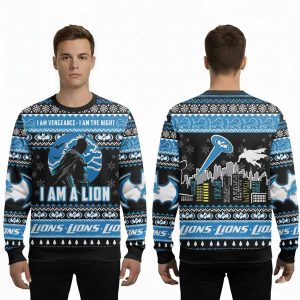 I Am Vengeance I Am The Night I Am A Lion Ugly Christmas Sweater
