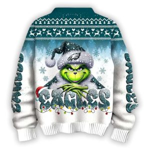 2025 Eagles x The Grnch Christmas Edition Ugly Sweater1