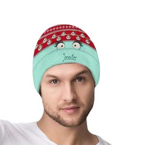 Personalized Snowman Face Christmas Nightmare Beanie Hat 1 Personalized Snowman Face Christmas Nightmare Beanie Hat1