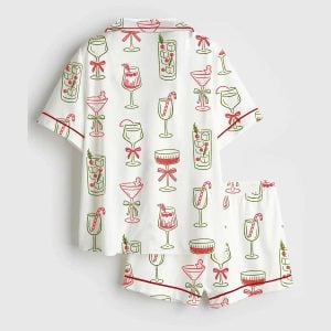 In The Holiday Spirit Christmas Cocktails Festive Party Satin Pajama Set 1 In The Holiday Spirit Christmas Cocktails Festive Party Satin Pajama Set1