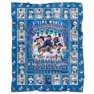 2025 Dodgers 9 Times World Series Champions Blanket