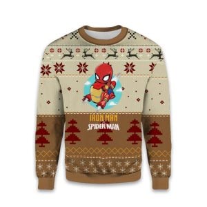 Iron Man And Spider Man Ugly Christmas Sweater