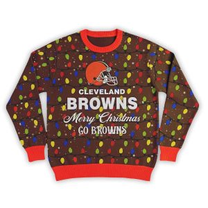 Merry Christmas Go Browns Football Ugly Sweater