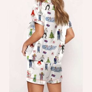 Love Actually Christmas Silky Satin Pajama Set1