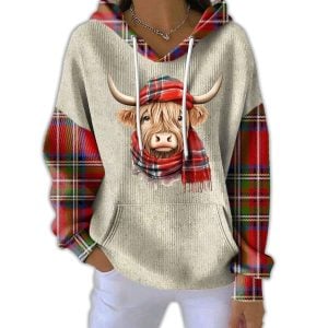 Women’s West Highland Check Casual Hooded Sweatshirt