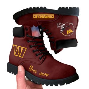 Personalized Commanders Football Leather Boots