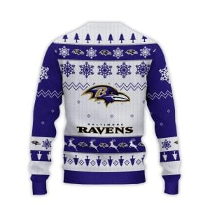 2025 Ravens Football Reindeer Christmas Ugly Sweater2