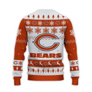 2025 Bears Football Reindeer Christmas Ugly Sweater2